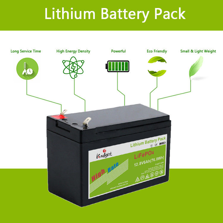 batería del hierro del litio de 12.8v 6ah Lifepo4 para el sistema casero del almacenamiento de energía