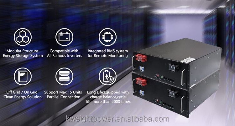 Batería del hierro del litio de BMS Original 51.2v 50ah Lifepo4 para el sistema casero del almacenamiento de energía